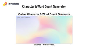 Character & Word Count Generator